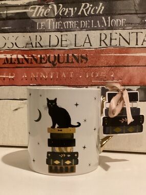 NWT Sunday Morning Ceramics Black Cat Halloween Mug 🐈‍⬛